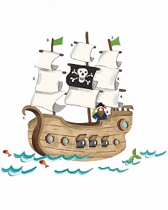 Наклейки для декора - Пиратский корабль, 18 стикеров (Roommates, RMK2042SLMk)